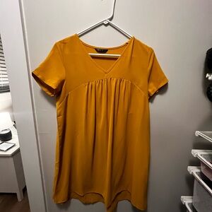 Mustard Yellow V-Neck Women's Top